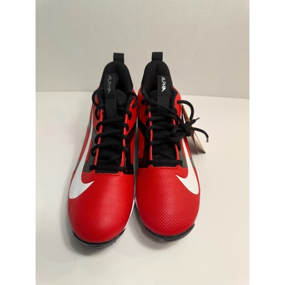 .9076 Nike Alpha Menace 4 Shark Molded Football Cleats Red/Black-US 9 Mens - Picture 3 of 5